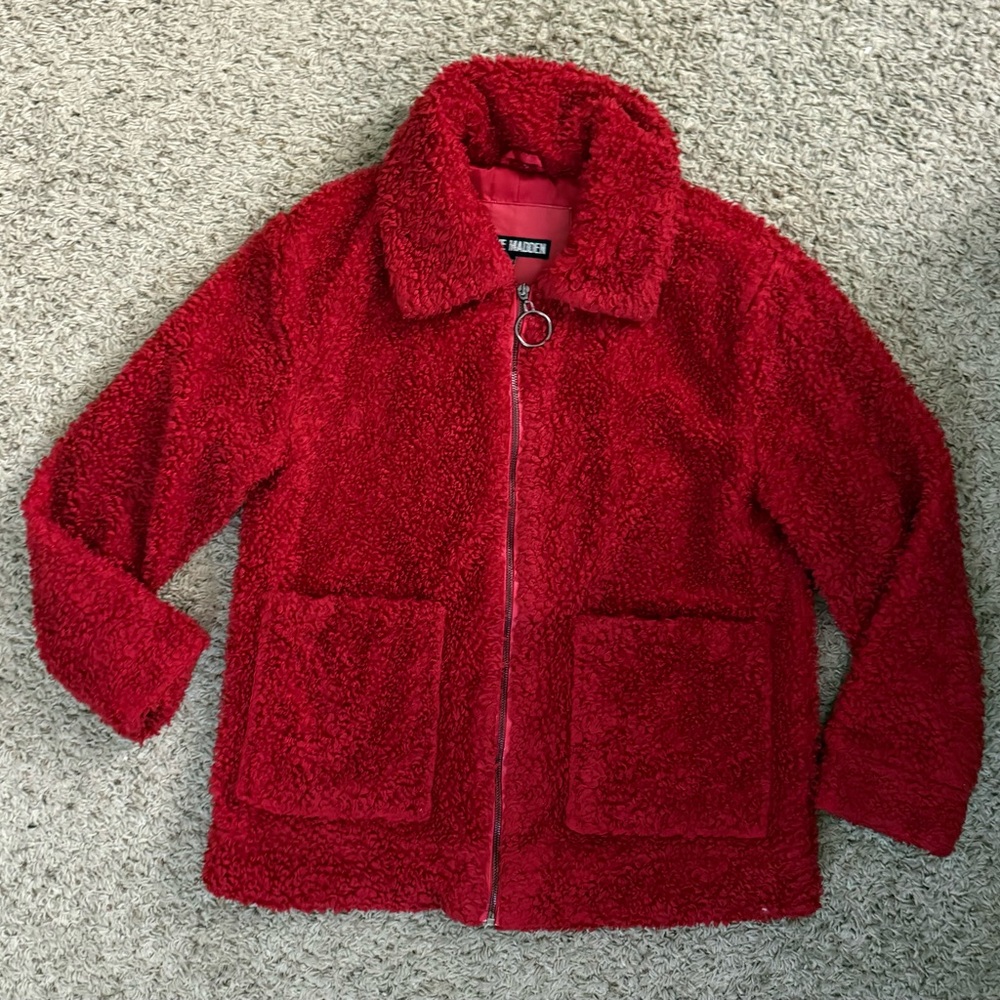 Steve Madden Red Fleece Jacket